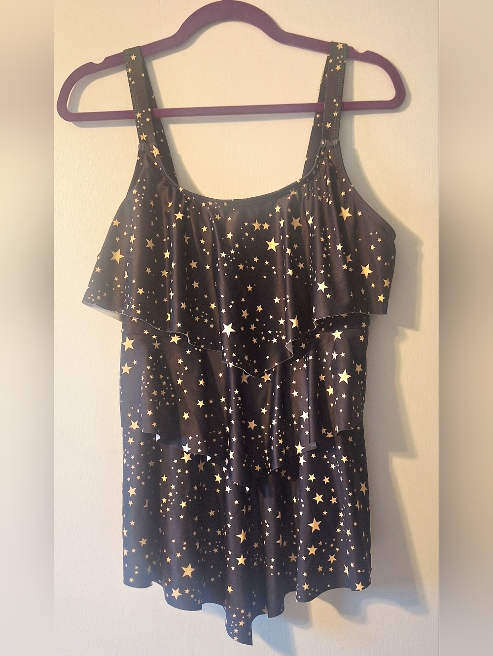 Clearance - 6 for $30 - Navy Tankini Ruffled with Gold Stars